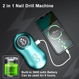 image-35000 RPM Electric Nail Polish Drill Mini 2 in 1 Electric Nail File