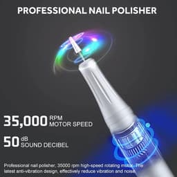 image-35000 RPM Electric Nail Polish Drill Mini 2 in 1 Electric Nail File