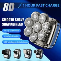 image-8D Men's Electric Shaver Wet Dry Beard Hair Trimmer Electric Razor