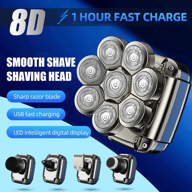 image-8D Men's Electric Shaver Wet Dry Beard Hair Trimmer Electric Razor