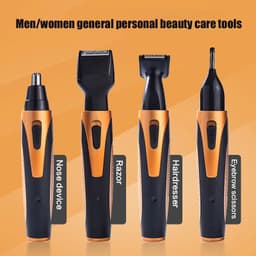 image-4 in 1 Rechargeable Electric Nose Hair Trimmer Removal Clipper Shaver
