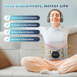 image-Electric Waist Massager Infrared Heated Lumbar Pad Adjustable