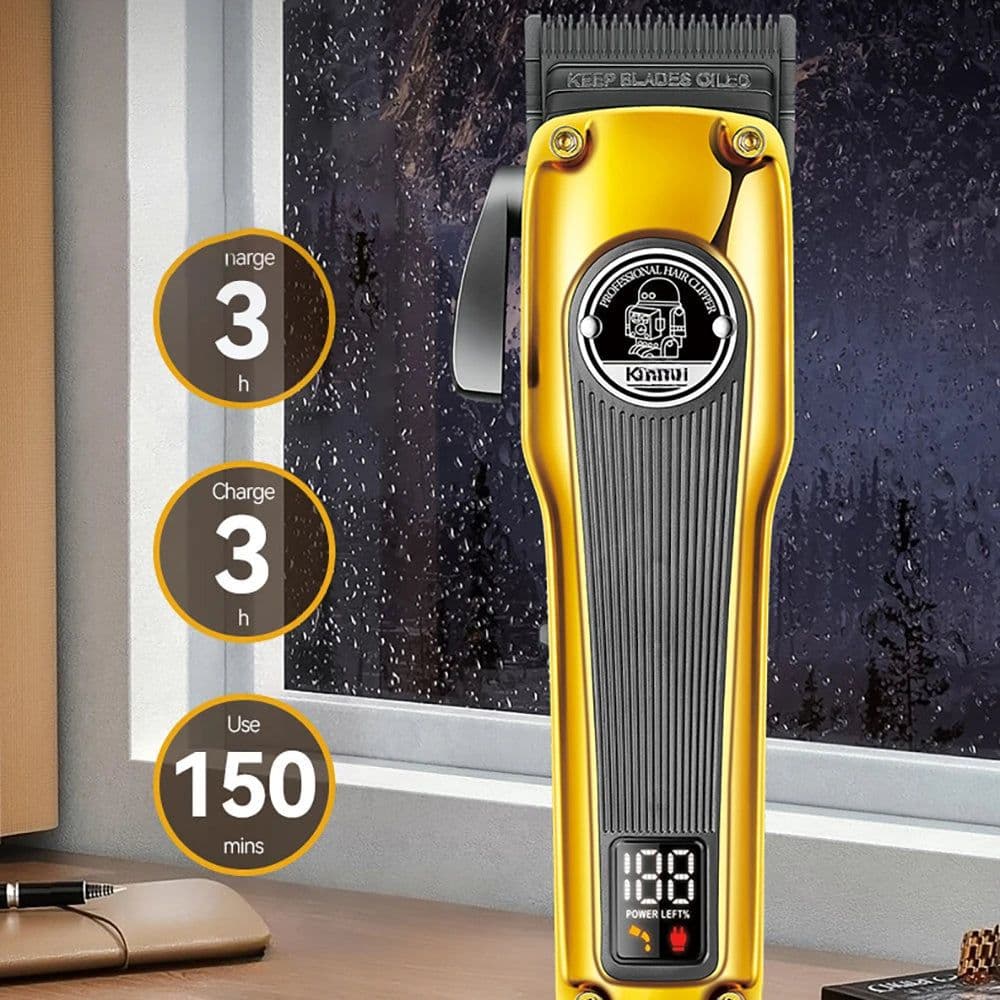 image-Professional Barber Hair Clipper Brushless Motor DLC Fade Blade Hair