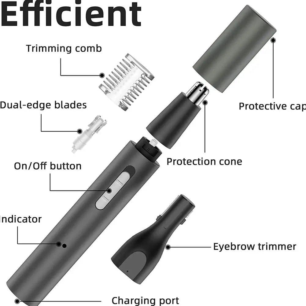 image-Multifunctional Electric Nose Ear Hair Trimmer for Men Painless