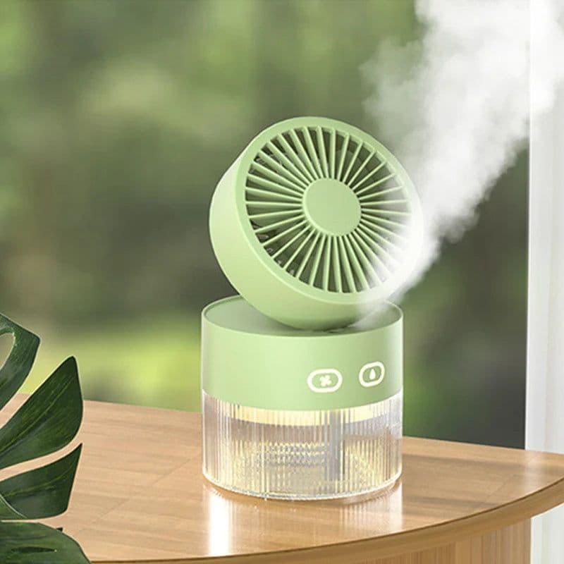 image-Spray Cooling Fan USB Mini Fan Desktop Turbine Foldable Cold Air
