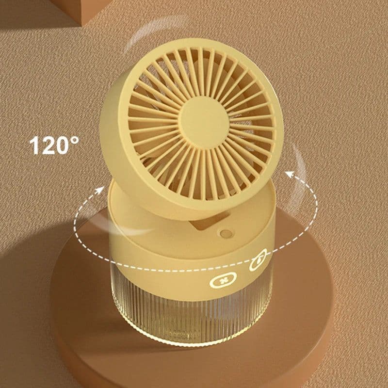 image-Spray Cooling Fan USB Mini Fan Desktop Turbine Foldable Cold Air