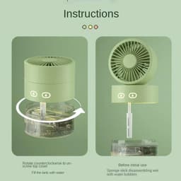 image-Spray Cooling Fan USB Mini Fan Desktop Turbine Foldable Cold Air
