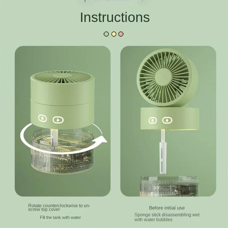 image-Spray Cooling Fan USB Mini Fan Desktop Turbine Foldable Cold Air