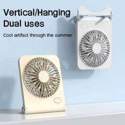 image-Small Desk Fan 2000mAh USB Rechargeable Cooling Fan 3 Speed Cool Wind