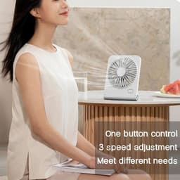 image-Small Desk Fan 2000mAh USB Rechargeable Cooling Fan 3 Speed Cool Wind