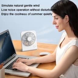 image-Small Desk Fan 2000mAh USB Rechargeable Cooling Fan 3 Speed Cool Wind