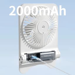 image-Small Desk Fan 2000mAh USB Rechargeable Cooling Fan 3 Speed Cool Wind