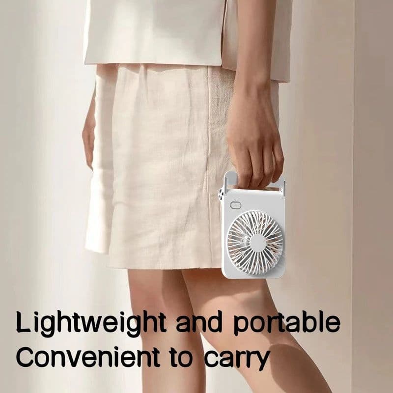 image-Small Desk Fan 2000mAh USB Rechargeable Cooling Fan 3 Speed Cool Wind