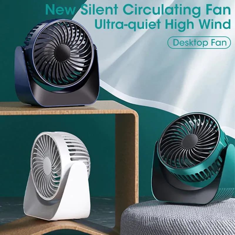 image-Wide-angle Air Supply Desktop Mini Usb Rechargeable Turbo Electric Fan