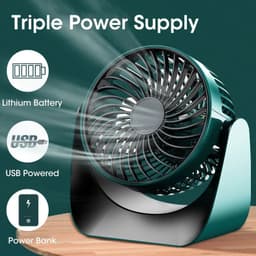 image-Wide-angle Air Supply Desktop Mini Usb Rechargeable Turbo Electric Fan