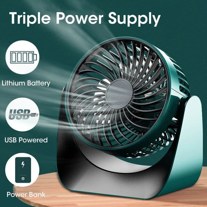 image-Wide-angle Air Supply Desktop Mini Usb Rechargeable Turbo Electric Fan