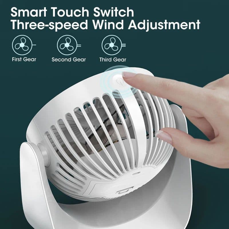 image-Wide-angle Air Supply Desktop Mini Usb Rechargeable Turbo Electric Fan