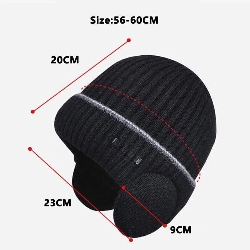 image-Winter Hats for Men and Women Unisex Knit Wool Hat Thick Fleece Lined