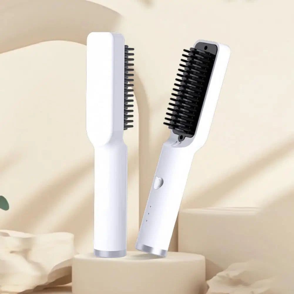 image-Hair Straightening Comb Portable Wireless Hair Straightener Brush for