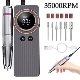 image-35000RPM Nail Drill Machine Electric Portable Nail File Rechargeable