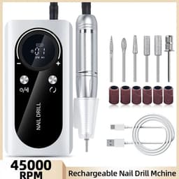 image-45000RPM Nail Drill Machine Kit Rechargeable Nail Sander Machine With