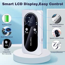 image-45000RPM Nail Drill Machine Kit Rechargeable Nail Sander Machine With