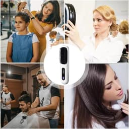 image-Cordless Hair Straightener Brush LCD Display Cordless Electric Hot