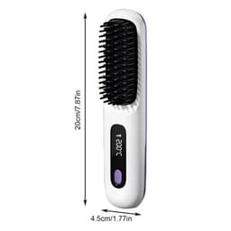 image-Cordless Hair Straightener Brush LCD Display Cordless Electric Hot