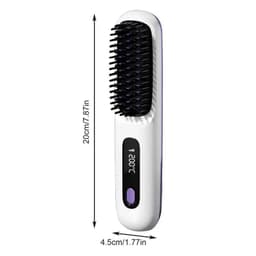 image-Hair Straightener Brush Electric Hot Comb With 3 Heating Settings USB