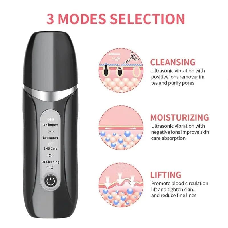 image-Micro Skin Cleansing Scrubber Ultrasonic Skin Perfecting Facial Red