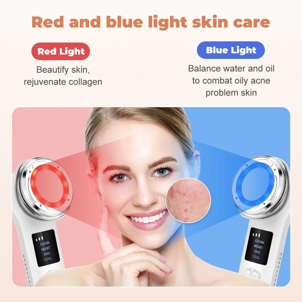image-Hot Cool Compress Face Lifting Beauty Device LED Facial Firming