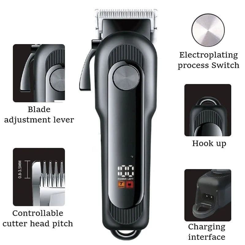 image-Rechargeable Hair Trimmer for Men Professional Neckline Hair Clipper