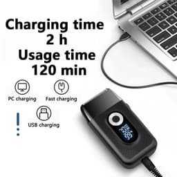 image-Professional Rechargeable Electric Shaver LCD Display Portable
