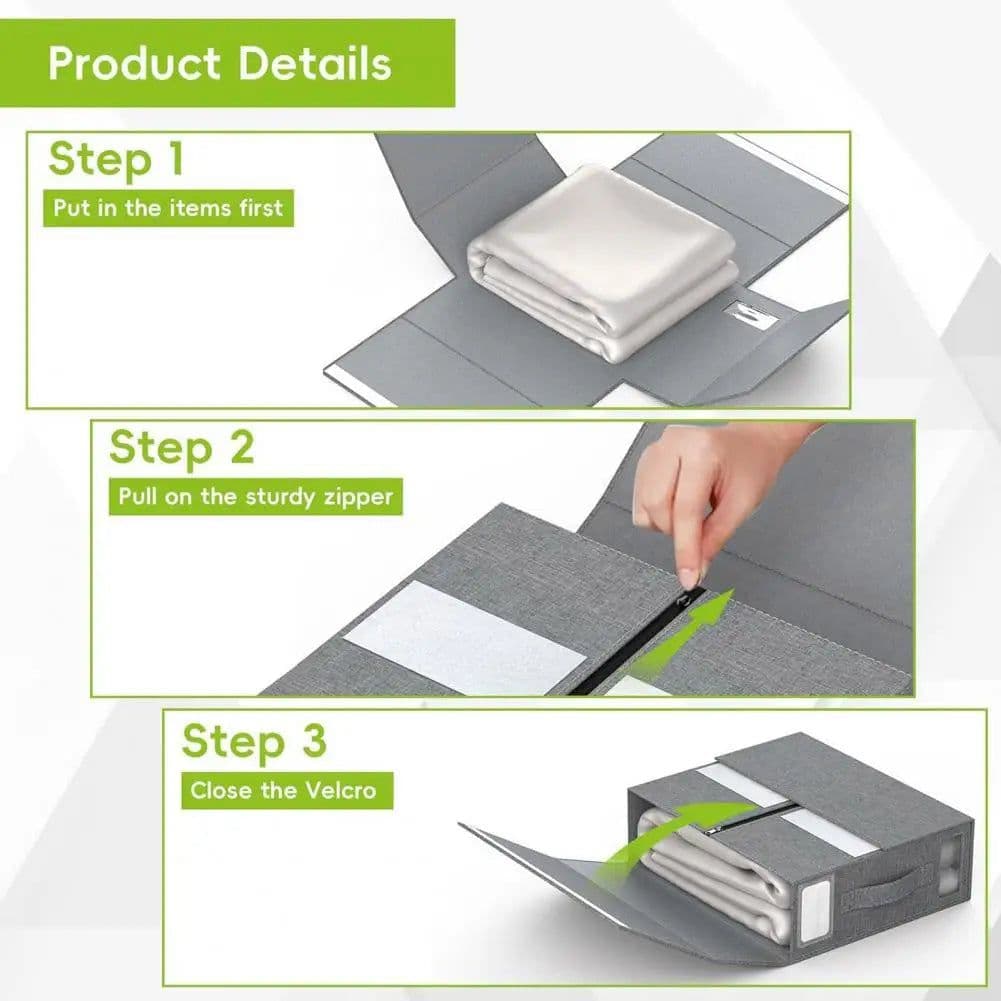 image-Portable Handle Bed Sheet Box Bed Sheet Storage Box Capacity Bed Sheet