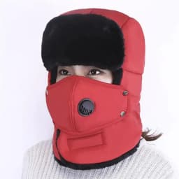 image-Fashion Trooper Hat Unisex Winter Trapper Cap Ear Flap Hat With Mouth