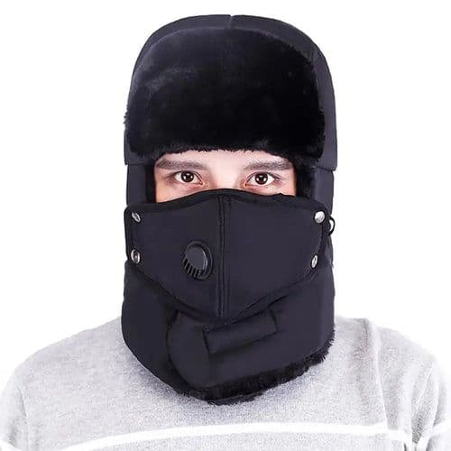 image-Fashion Trooper Hat Unisex Winter Trapper Cap Ear Flap Hat With Mouth
