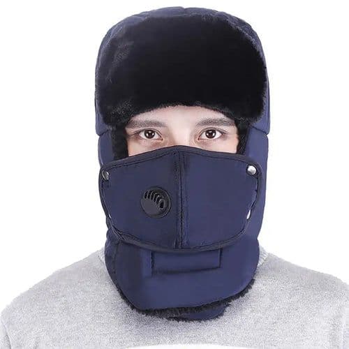 image-Fashion Trooper Hat Unisex Winter Trapper Cap Ear Flap Hat With Mouth