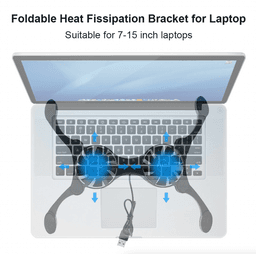 image-Dual USB Cooling Fan Pad Foldable Slim Fans Cooler Stand For Laptop PC
