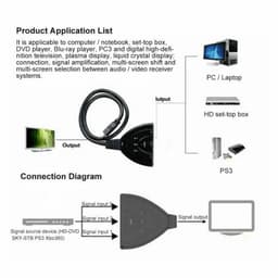 image-3 Port HDMI Splitter Cable 1080/4K Switch Switcher HUB Adapter for