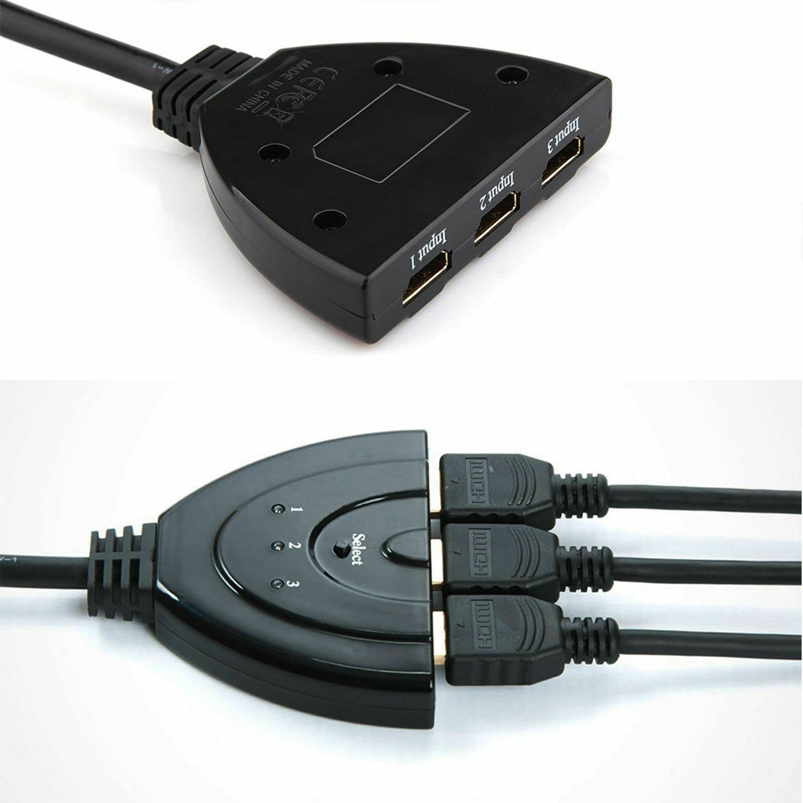 image-3 Port HDMI Splitter Cable 1080/4K Switch Switcher HUB Adapter for