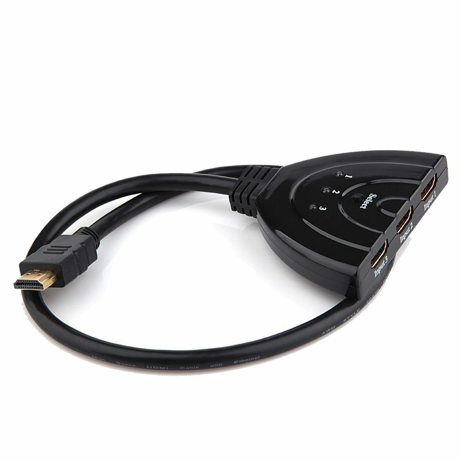 image-3 Port HDMI Splitter Cable 1080/4K Switch Switcher HUB Adapter for