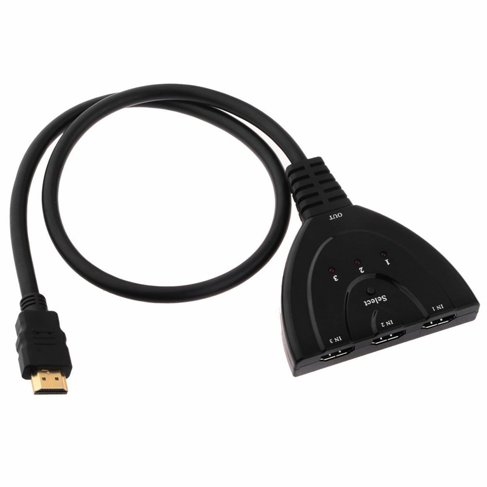 image-3 Port HDMI Splitter Cable 1080/4K Switch Switcher HUB Adapter for