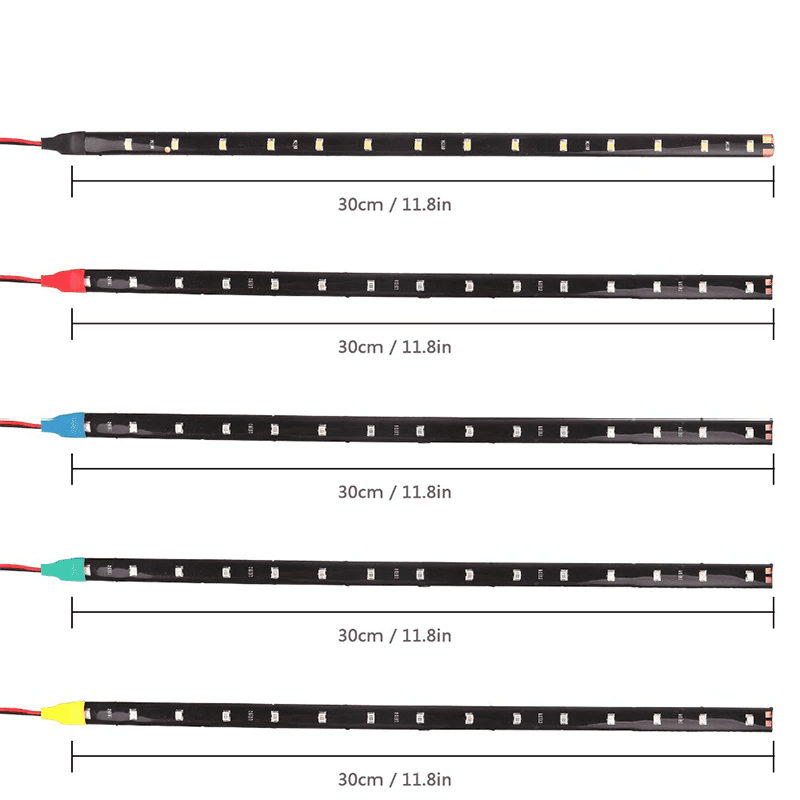 image-Lot Waterproof 12''/15 DC 12V Motor LED Strip Underbody Light For Car