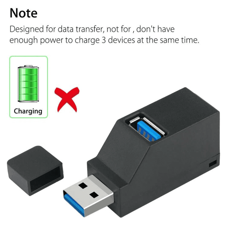 image-2 Pcs 3 Port USB 3.0 Hub Portable High Speed Splitter Box For PC