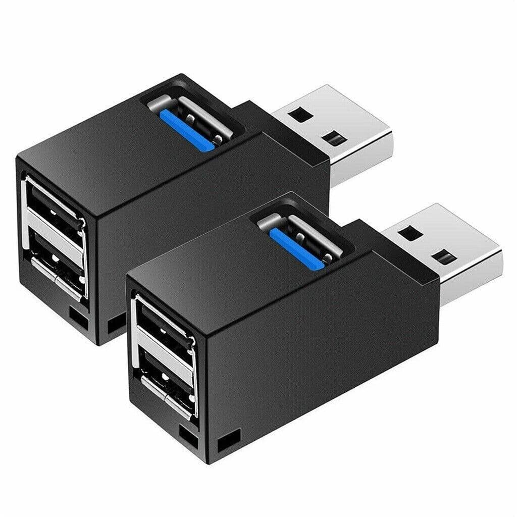 image-2 Pcs 3 Port USB 3.0 Hub Portable High Speed Splitter Box For PC