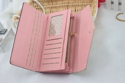 image-Fashion Women Leather Envelope Clutch Wallet Long Card Holder Purse