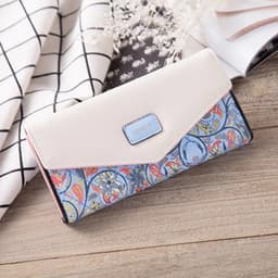 image-Fashion Women Leather Envelope Clutch Wallet Long Card Holder Purse