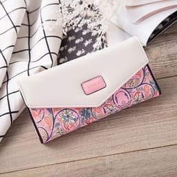 image-Fashion Women Leather Envelope Clutch Wallet Long Card Holder Purse
