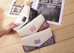 image-Fashion Women Leather Envelope Clutch Wallet Long Card Holder Purse