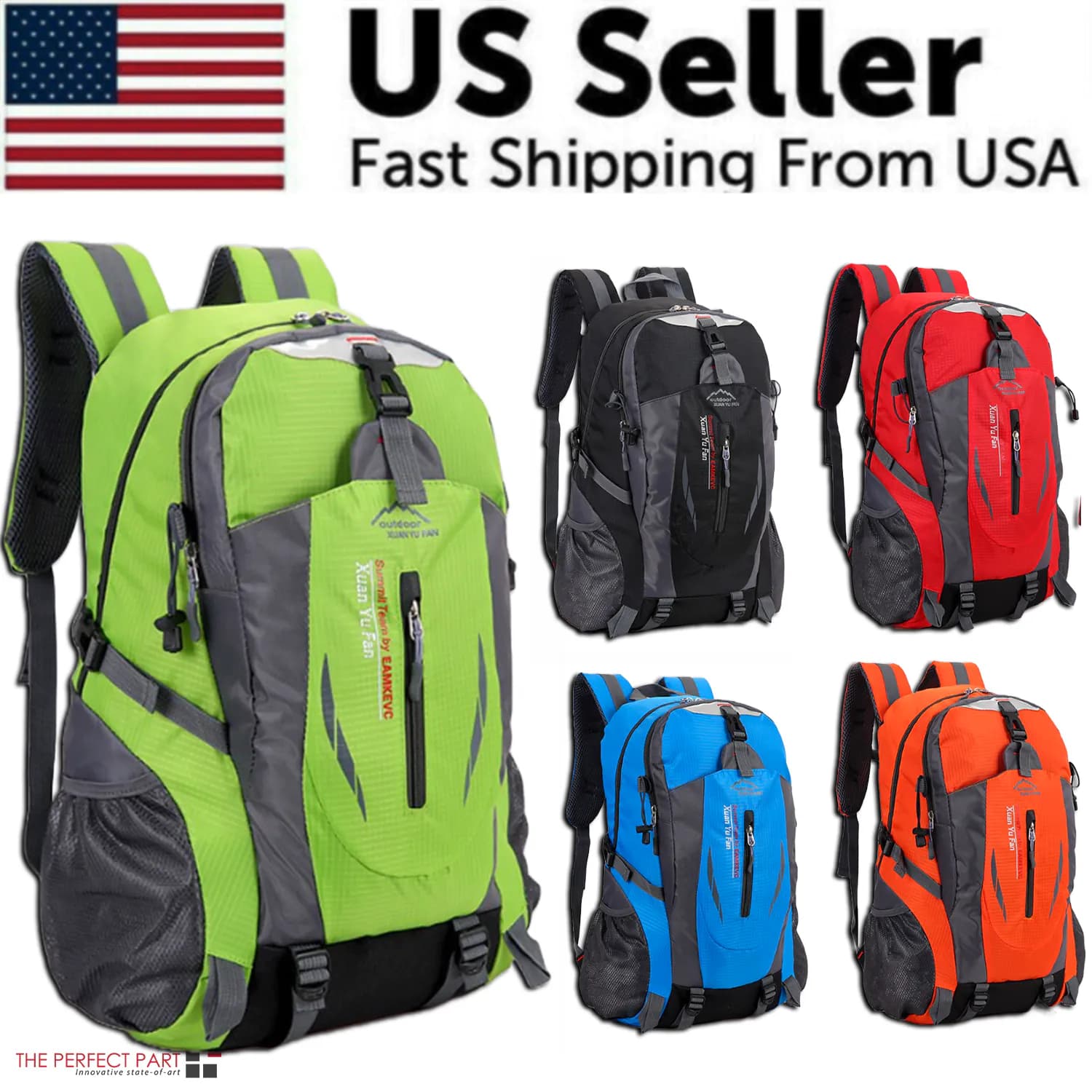 image-40L Men Women Travel Backpack Rucksack Camping Laptop Hiking School